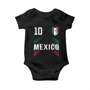 Mexico Soccer Sports Graphic Number 10 Jersey Style Baby Onesie Proud Mexican Football Fans Game Day Pride TS02 Black Print Your Wear