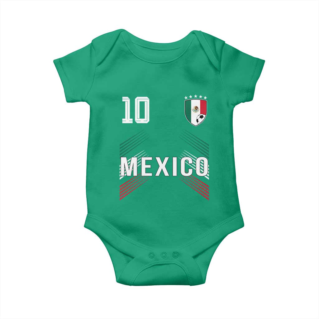 Mexico Soccer Sports Graphic Number 10 Jersey Style Baby Onesie Proud Mexican Football Fans Game Day Pride TS02 Irish Green Print Your Wear