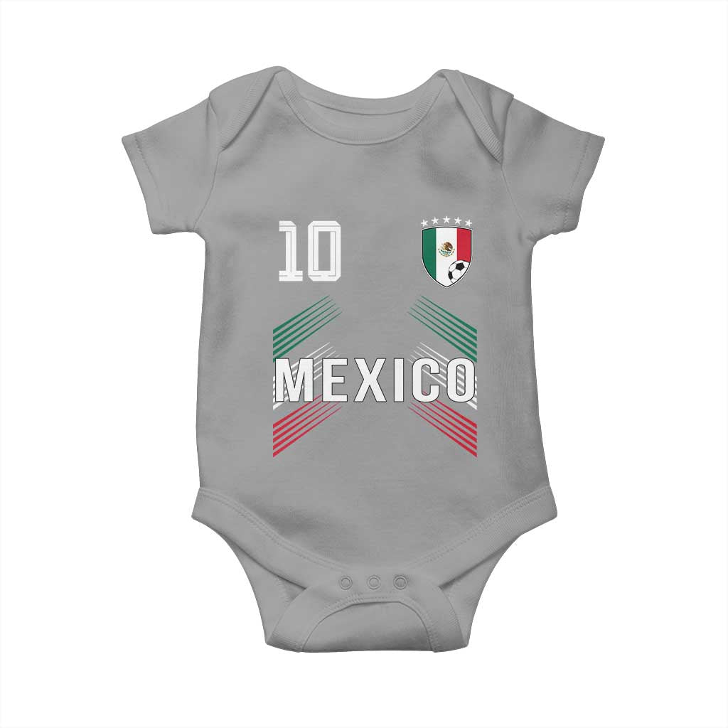 Mexico Soccer Sports Graphic Number 10 Jersey Style Baby Onesie Proud Mexican Football Fans Game Day Pride TS02 Sport Gray Print Your Wear