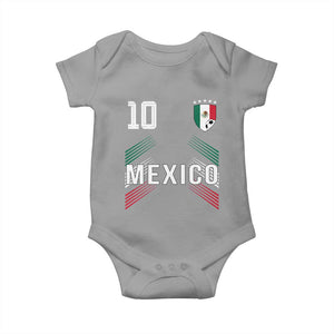 Mexico Soccer Sports Graphic Number 10 Jersey Style Baby Onesie Proud Mexican Football Fans Game Day Pride TS02 Sport Gray Print Your Wear