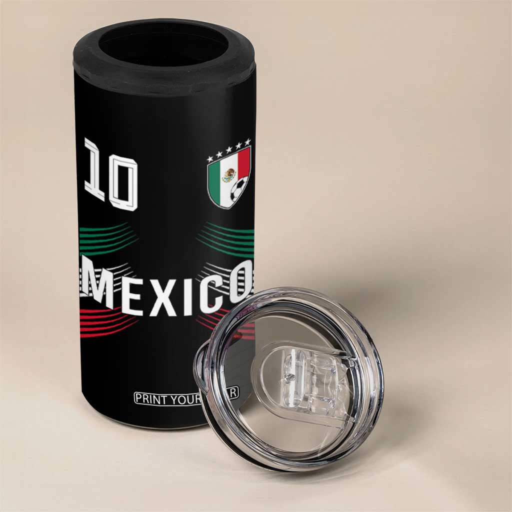Mexico Soccer Sports Graphic Number 10 Jersey Style 4 in 1 Can Cooler Tumbler Proud Mexican Football Fans Game Day Pride TS02 Print Your Wear