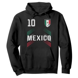 Mexico Soccer Sports Graphic Number 10 Jersey Style Hoodie Proud Mexican Football Fans Game Day Pride TS02 Black Print Your Wear