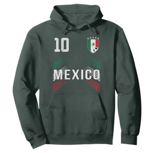 Mexico Soccer Sports Graphic Number 10 Jersey Style Hoodie Proud Mexican Football Fans Game Day Pride TS02 Dark Forest Green Print Your Wear