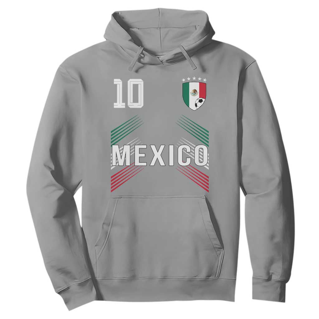Mexico Soccer Sports Graphic Number 10 Jersey Style Hoodie Proud Mexican Football Fans Game Day Pride TS02 Sport Gray Print Your Wear