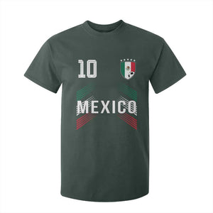 Mexico Soccer Sports Graphic Number 10 Jersey Style T Shirt For Kid Proud Mexican Football Fans Game Day Pride TS02 Dark Forest Green Print Your Wear