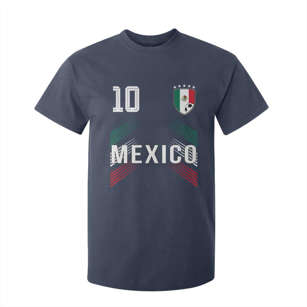Mexico Soccer Sports Graphic Number 10 Jersey Style T Shirt For Kid Proud Mexican Football Fans Game Day Pride TS02 Navy Print Your Wear