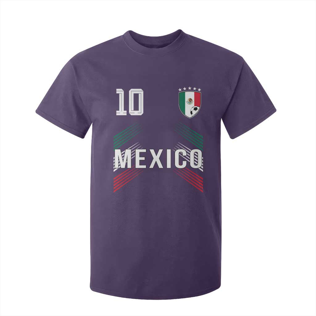 Mexico Soccer Sports Graphic Number 10 Jersey Style T Shirt For Kid Proud Mexican Football Fans Game Day Pride TS02 Purple Print Your Wear