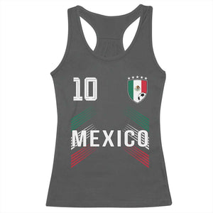 Mexico Soccer Sports Graphic Number 10 Jersey Style Racerback Tank Top Proud Mexican Football Fans Game Day Pride TS02 Dark Heather Print Your Wear