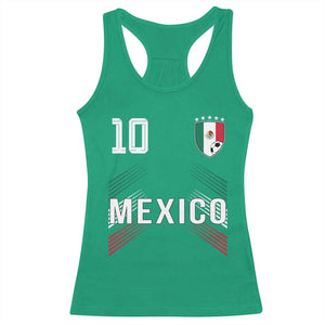Mexico Soccer Sports Graphic Number 10 Jersey Style Racerback Tank Top Proud Mexican Football Fans Game Day Pride TS02 Irish Green Print Your Wear