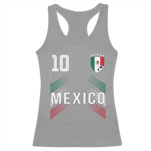 Mexico Soccer Sports Graphic Number 10 Jersey Style Racerback Tank Top Proud Mexican Football Fans Game Day Pride TS02 Sport Gray Print Your Wear