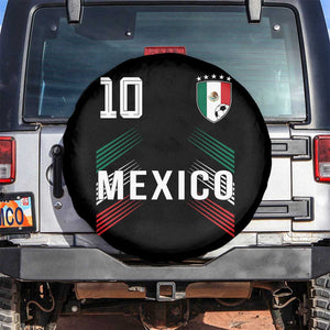 Mexico Soccer Sports Graphic Number 10 Jersey Style Spare Tire Cover Proud Mexican Football Fans Game Day Pride TS02 No hole Black Print Your Wear
