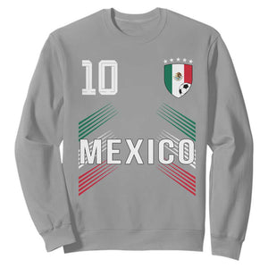 Mexico Soccer Sports Graphic Number 10 Jersey Style Sweatshirt Proud Mexican Football Fans Game Day Pride TS02 Sport Gray Print Your Wear