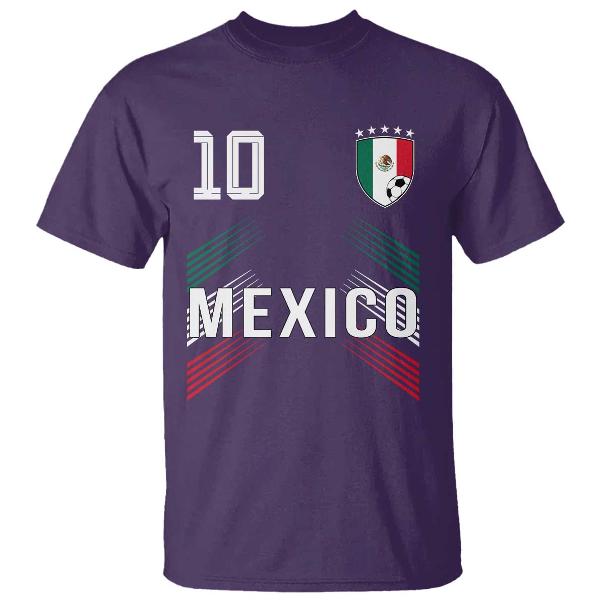Mexico Soccer Sports Graphic Number 10 Jersey Style T Shirt Proud Mexican Football Fans Game Day Pride TS02 Purple Print Your Wear