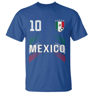 Mexico Soccer Sports Graphic Number 10 Jersey Style T Shirt Proud Mexican Football Fans Game Day Pride TS02 Royal Blue Print Your Wear