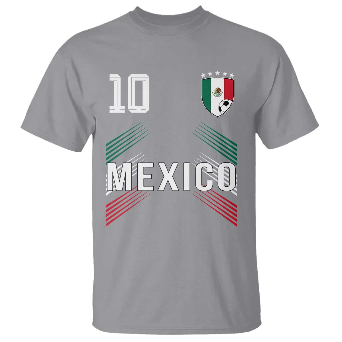 Mexico Soccer Sports Graphic Number 10 Jersey Style T Shirt Proud Mexican Football Fans Game Day Pride TS02 Sport Gray Print Your Wear
