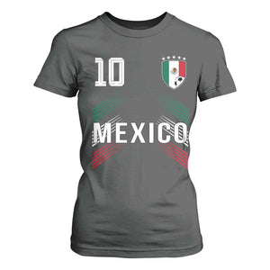 Mexico Soccer Sports Graphic Number 10 Jersey Style T Shirt For Women Proud Mexican Football Fans Game Day Pride TS02 Dark Heather Print Your Wear