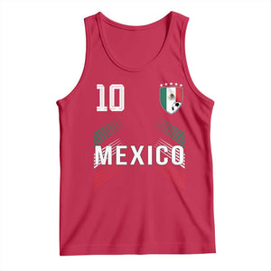 Mexico Soccer Sports Graphic Number 10 Jersey Style Tank Top Proud Mexican Football Fans Game Day Pride TS02 Red Print Your Wear