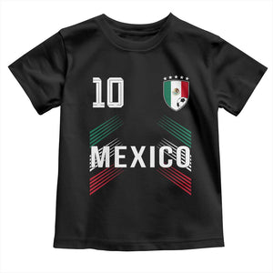Mexico Soccer Sports Graphic Number 10 Jersey Style Toddler T Shirt Proud Mexican Football Fans Game Day Pride TS02 Black Print Your Wear