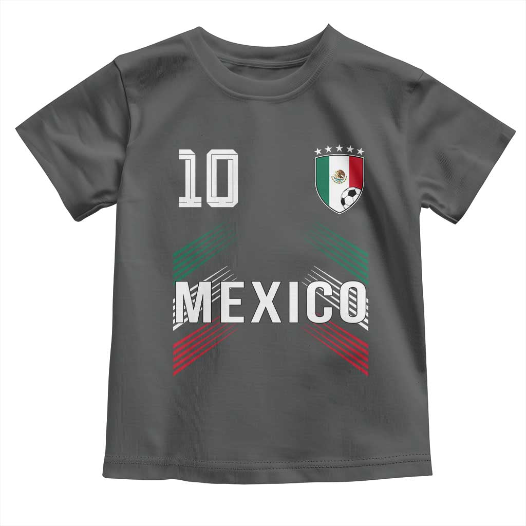 Mexico Soccer Sports Graphic Number 10 Jersey Style Toddler T Shirt Proud Mexican Football Fans Game Day Pride TS02 Dark Heather Print Your Wear