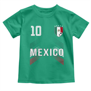 Mexico Soccer Sports Graphic Number 10 Jersey Style Toddler T Shirt Proud Mexican Football Fans Game Day Pride TS02 Irish Green Print Your Wear