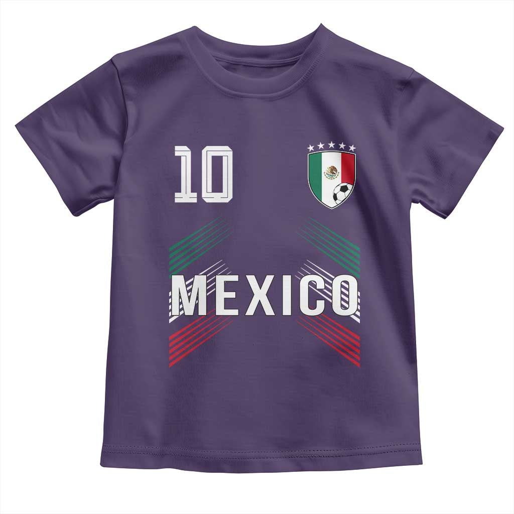 Mexico Soccer Sports Graphic Number 10 Jersey Style Toddler T Shirt Proud Mexican Football Fans Game Day Pride TS02 Purple Print Your Wear