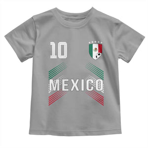 Mexico Soccer Sports Graphic Number 10 Jersey Style Toddler T Shirt Proud Mexican Football Fans Game Day Pride TS02 Sport Gray Print Your Wear