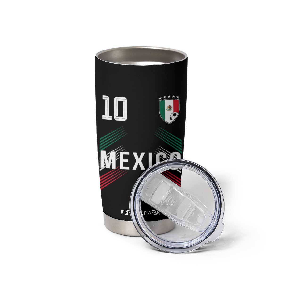 Mexico Soccer Sports Graphic Number 10 Jersey Style Tumbler Cup Proud Mexican Football Fans Game Day Pride TS02 Print Your Wear