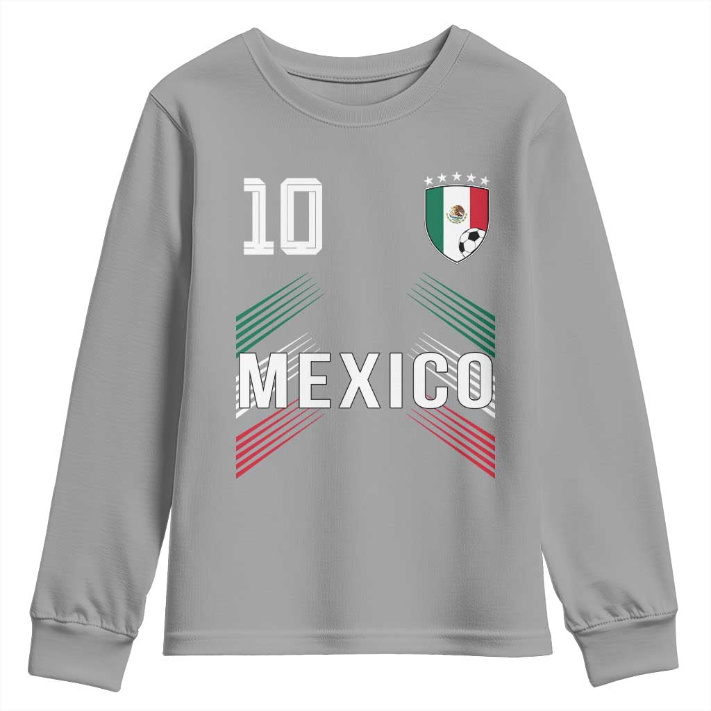 Mexico Soccer Sports Graphic Number 10 Jersey Style Youth Sweatshirt Proud Mexican Football Fans Game Day Pride TS02 Sport Gray Print Your Wear
