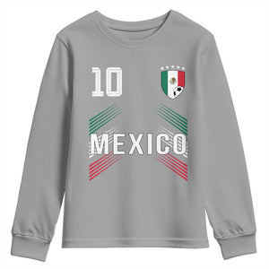 Mexico Soccer Sports Graphic Number 10 Jersey Style Youth Sweatshirt Proud Mexican Football Fans Game Day Pride TS02 Sport Gray Print Your Wear