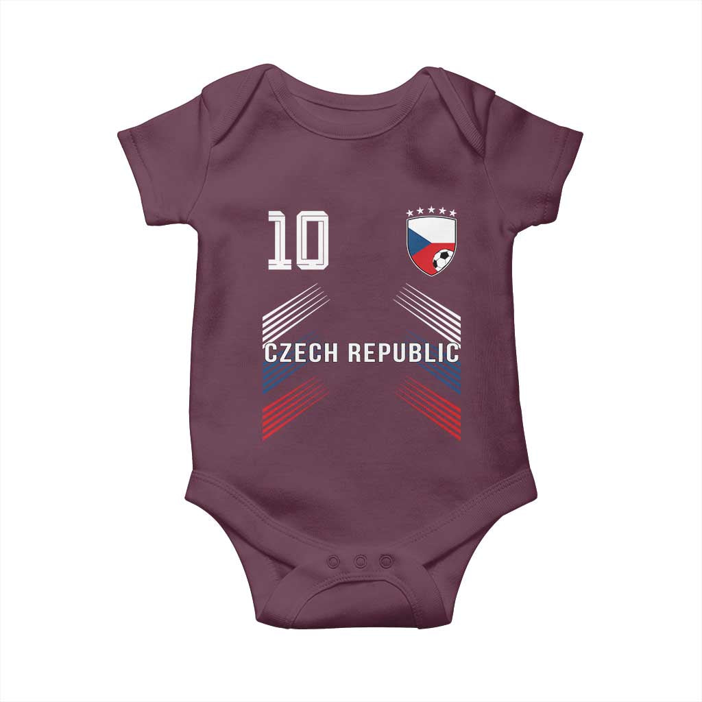 Czech Republic Soccer Sports Graphic Number 10 Jersey Style Baby Onesie Proud Czechia Football Fans Game Day Pride TS02 Maroon Print Your Wear