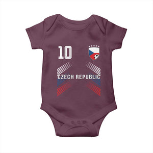 Czech Republic Soccer Sports Graphic Number 10 Jersey Style Baby Onesie Proud Czechia Football Fans Game Day Pride TS02 Maroon Print Your Wear