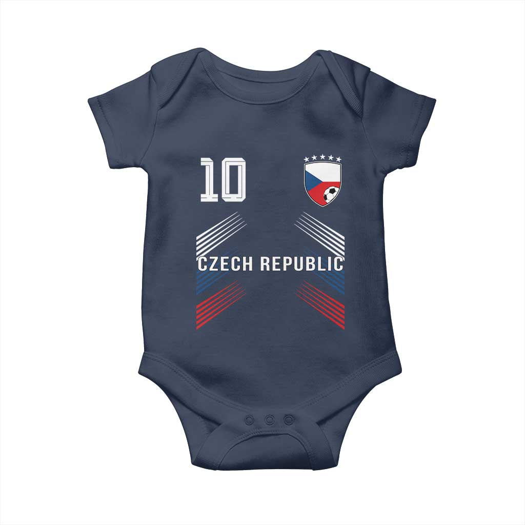 Czech Republic Soccer Sports Graphic Number 10 Jersey Style Baby Onesie Proud Czechia Football Fans Game Day Pride TS02 Navy Print Your Wear