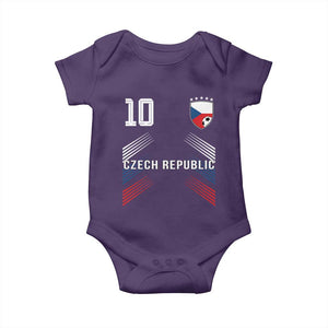 Czech Republic Soccer Sports Graphic Number 10 Jersey Style Baby Onesie Proud Czechia Football Fans Game Day Pride TS02 Purple Print Your Wear