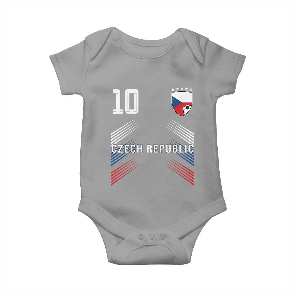 Czech Republic Soccer Sports Graphic Number 10 Jersey Style Baby Onesie Proud Czechia Football Fans Game Day Pride TS02 Sport Gray Print Your Wear