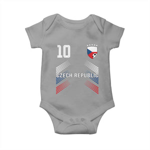 Czech Republic Soccer Sports Graphic Number 10 Jersey Style Baby Onesie Proud Czechia Football Fans Game Day Pride TS02 Sport Gray Print Your Wear