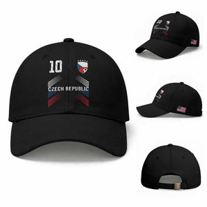 Czech Republic Soccer Sports Graphic Number 10 Jersey Style Baseball Cap Proud Czechia Football Fans Game Day Pride TS02 Baseball Cap Universal Fit Black Print Your Wear