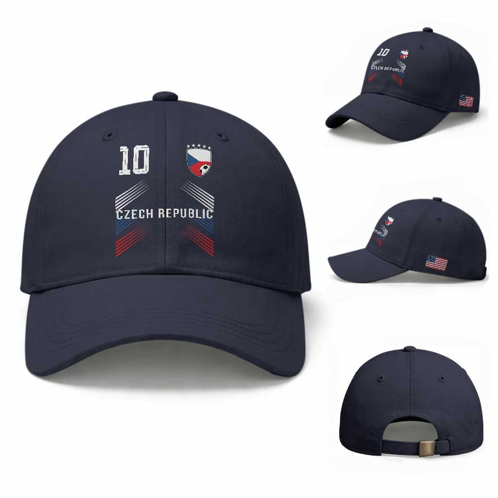 Czech Republic Soccer Sports Graphic Number 10 Jersey Style Baseball Cap Proud Czechia Football Fans Game Day Pride TS02 Baseball Cap Universal Fit Navy Print Your Wear