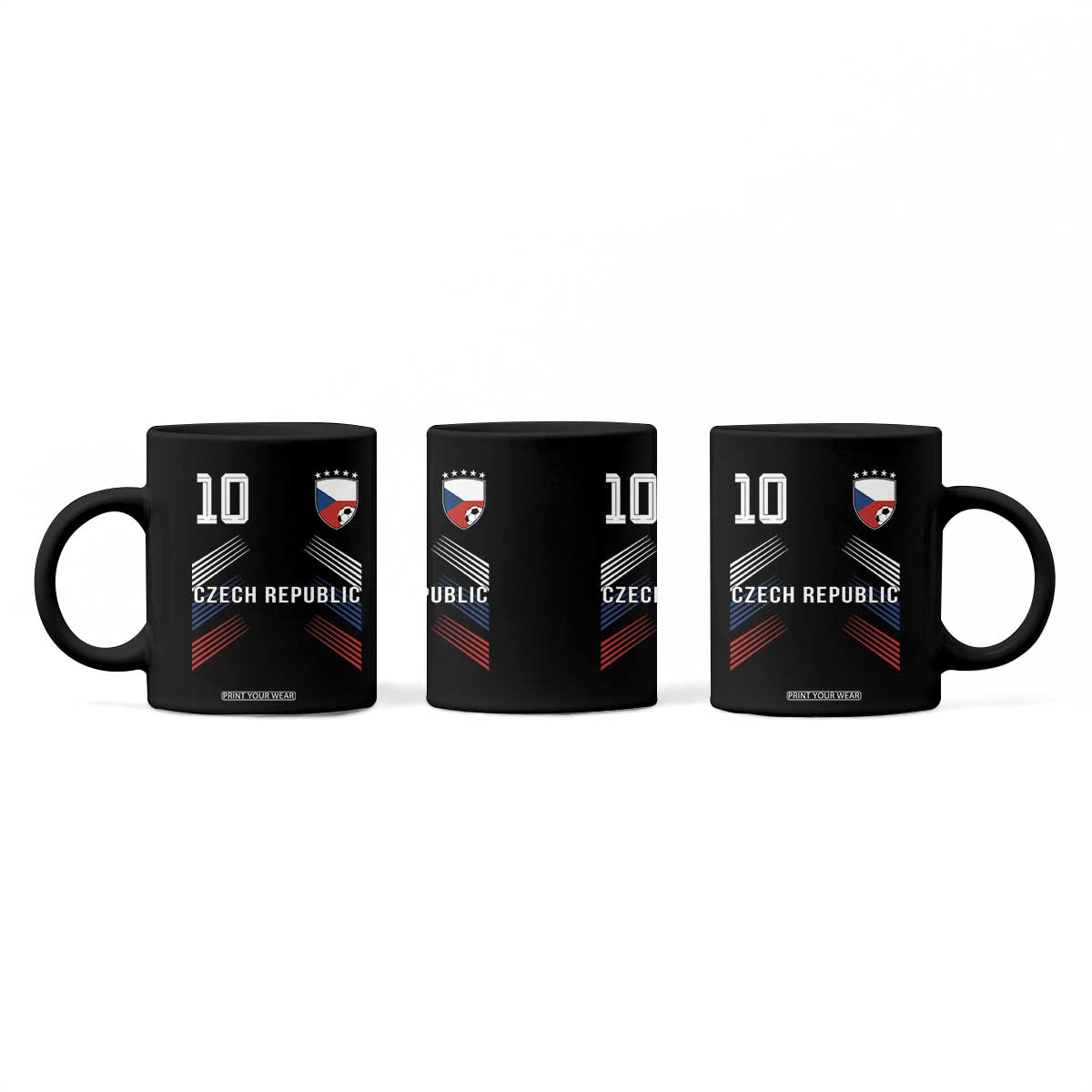 Czech Republic Soccer Sports Graphic Number 10 Jersey Style Coffee Mug Proud Czechia Football Fans Game Day Pride TS02 Print Your Wear