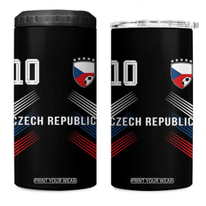 Czech Republic Soccer Sports Graphic Number 10 Jersey Style 4 in 1 Can Cooler Tumbler Proud Czechia Football Fans Game Day Pride TS02 One Size: 16 oz Black Print Your Wear