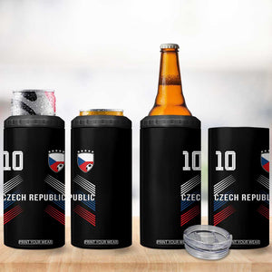 Czech Republic Soccer Sports Graphic Number 10 Jersey Style 4 in 1 Can Cooler Tumbler Proud Czechia Football Fans Game Day Pride TS02 Print Your Wear