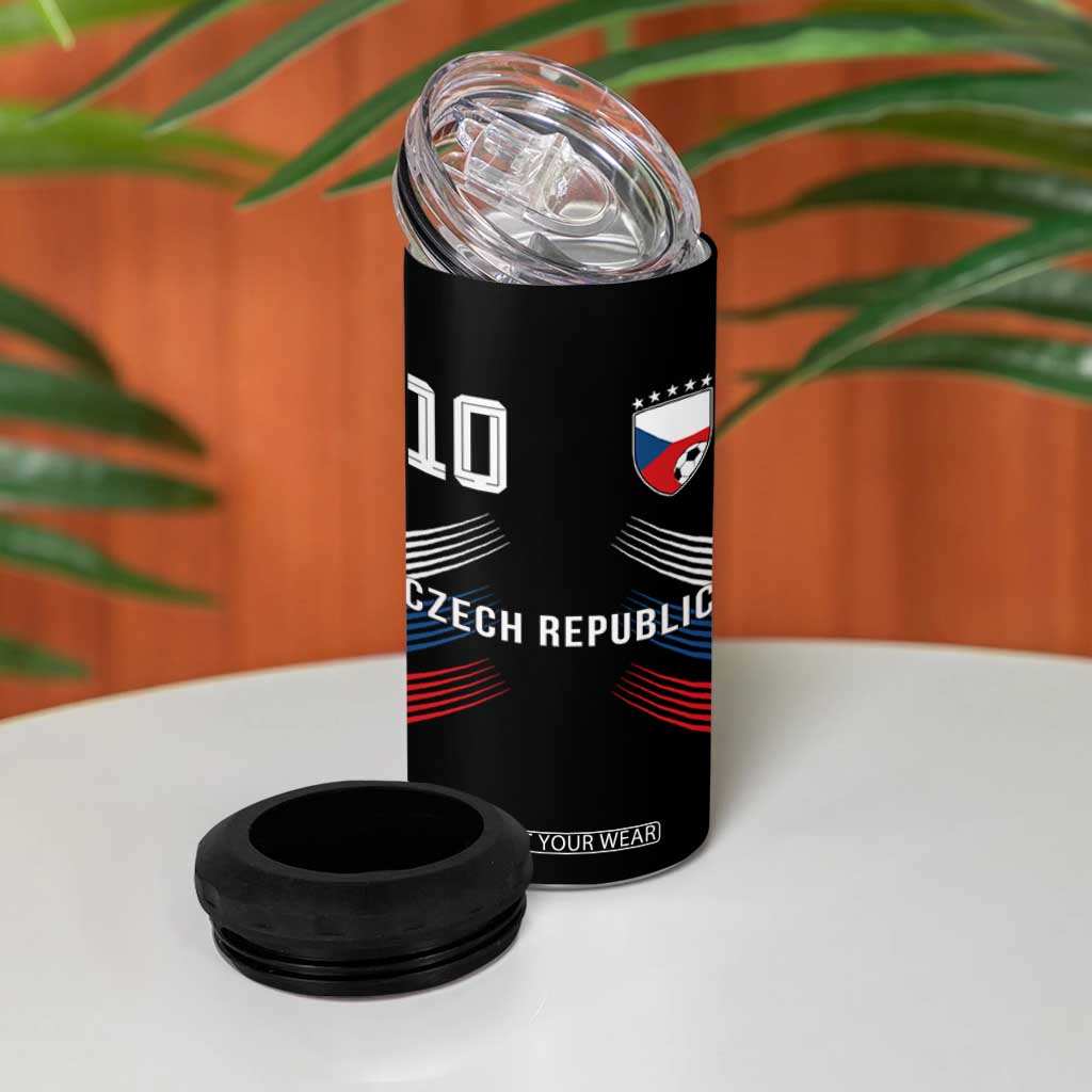 Czech Republic Soccer Sports Graphic Number 10 Jersey Style 4 in 1 Can Cooler Tumbler Proud Czechia Football Fans Game Day Pride TS02 Print Your Wear