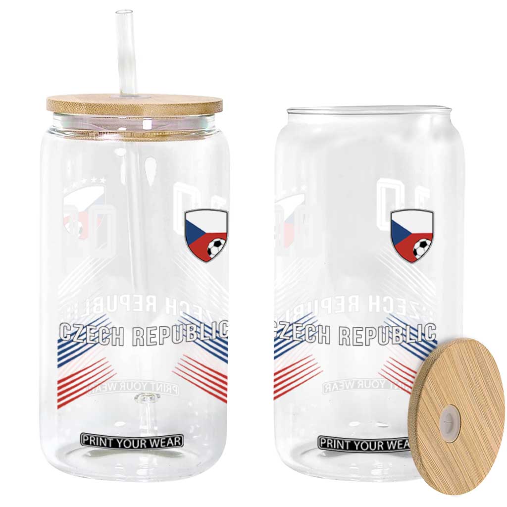 Czech Republic Soccer Sports Graphic Number 10 Jersey Style Glass Can Proud Czechia Football Fans Game Day Pride TS02 Print Your Wear