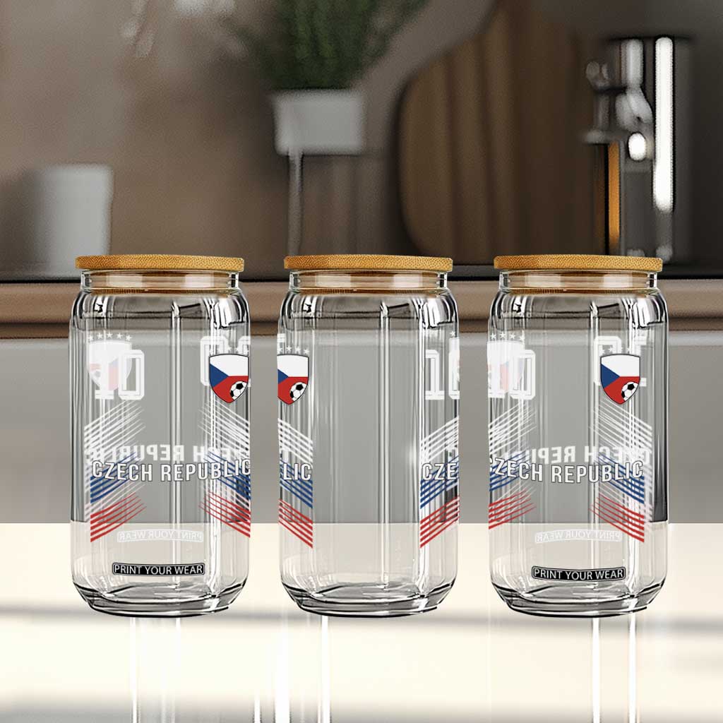 Czech Republic Soccer Sports Graphic Number 10 Jersey Style Glass Can Proud Czechia Football Fans Game Day Pride TS02 Print Your Wear