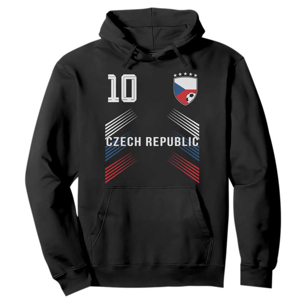 Czech Republic Soccer Sports Graphic Number 10 Jersey Style Hoodie Proud Czechia Football Fans Game Day Pride TS02 Black Print Your Wear
