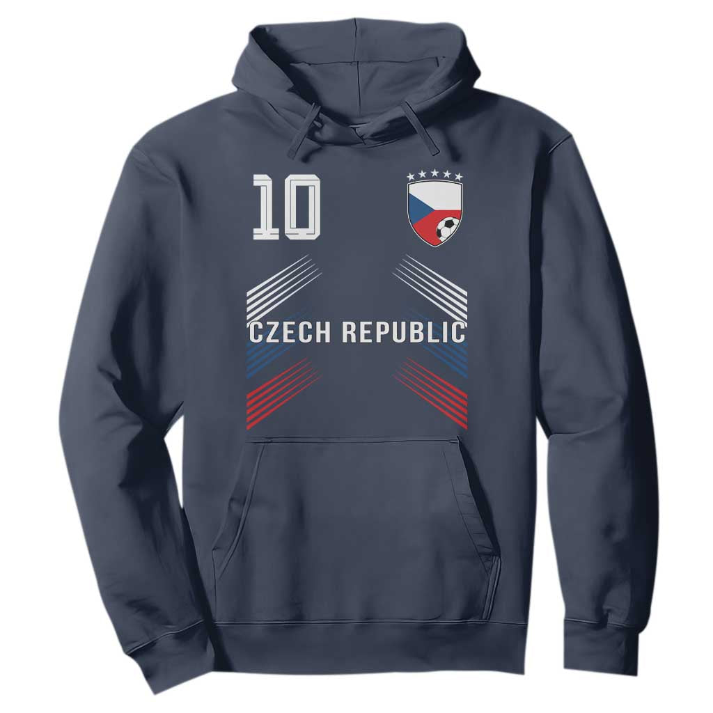 Czech Republic Soccer Sports Graphic Number 10 Jersey Style Hoodie Proud Czechia Football Fans Game Day Pride TS02 Navy Print Your Wear