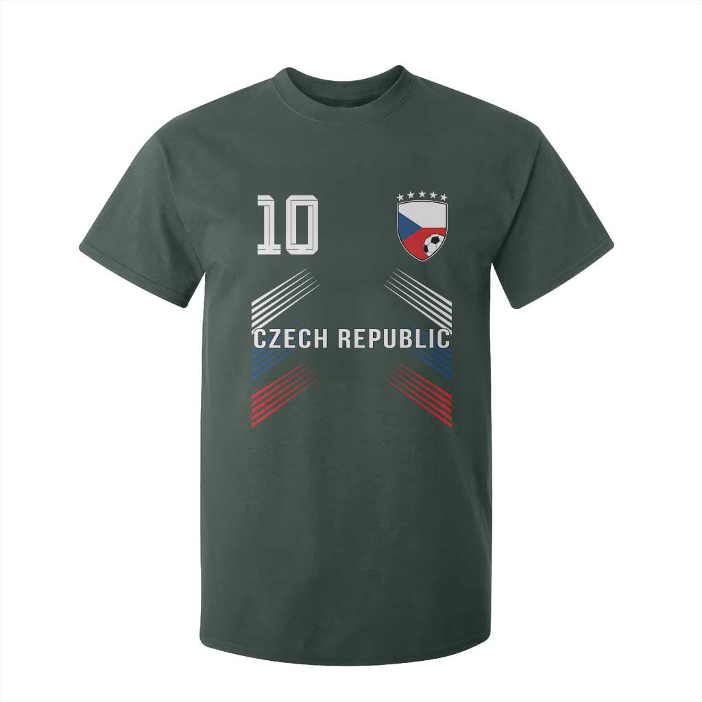 Czech Republic Soccer Sports Graphic Number 10 Jersey Style T Shirt For Kid Proud Czechia Football Fans Game Day Pride TS02 Dark Forest Green Print Your Wear