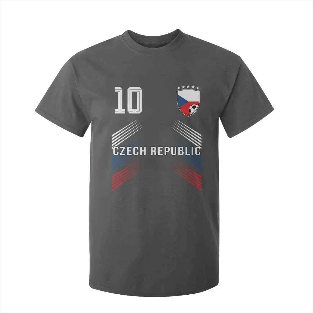 Czech Republic Soccer Sports Graphic Number 10 Jersey Style T Shirt For Kid Proud Czechia Football Fans Game Day Pride TS02 Dark Heather Print Your Wear