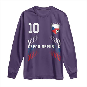 Czech Republic Soccer Sports Graphic Number 10 Jersey Style Long Sleeve Shirt Proud Czechia Football Fans Game Day Pride TS02 Purple Print Your Wear
