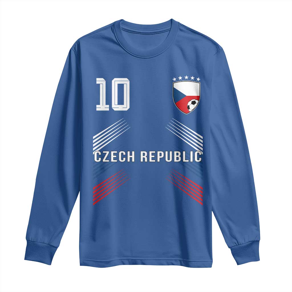 Czech Republic Soccer Sports Graphic Number 10 Jersey Style Long Sleeve Shirt Proud Czechia Football Fans Game Day Pride TS02 Royal Blue Print Your Wear