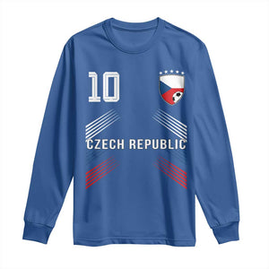 Czech Republic Soccer Sports Graphic Number 10 Jersey Style Long Sleeve Shirt Proud Czechia Football Fans Game Day Pride TS02 Royal Blue Print Your Wear